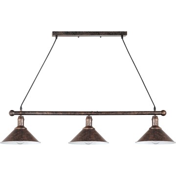 Brilagi - Suspension sur câble FORGE 3xE27/60W/230V patinée/dorée/noire