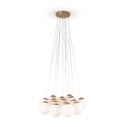 Brilagi - Suspension sur câble GLOBE 15xE14/15W/230V blanche