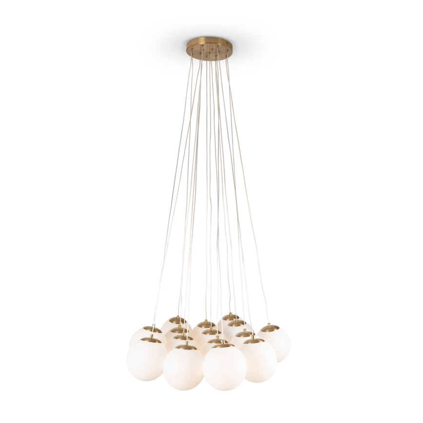 Brilagi - Suspension sur câble GLOBE 15xE14/15W/230V blanche