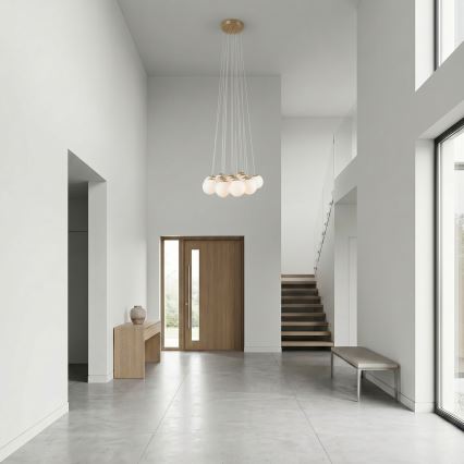 Brilagi - Suspension sur câble GLOBE 15xE14/15W/230V blanche