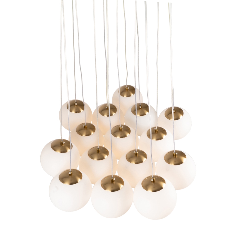 Brilagi - Suspension sur câble GLOBE 15xE14/15W/230V blanche