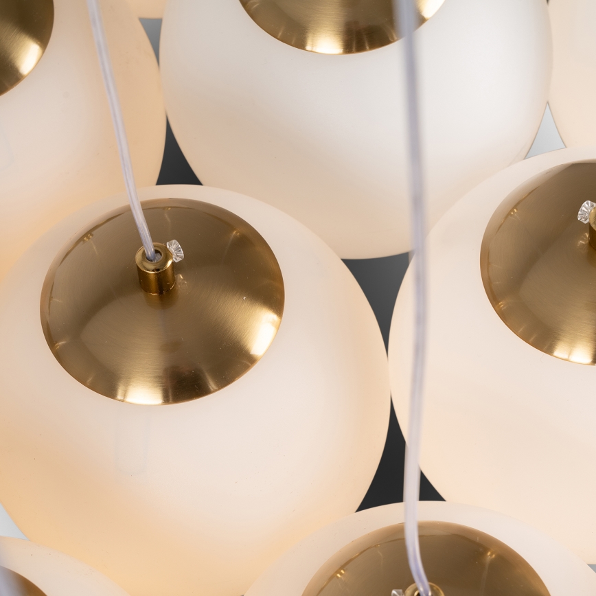 Brilagi - Suspension sur câble GLOBE 15xE14/15W/230V blanche