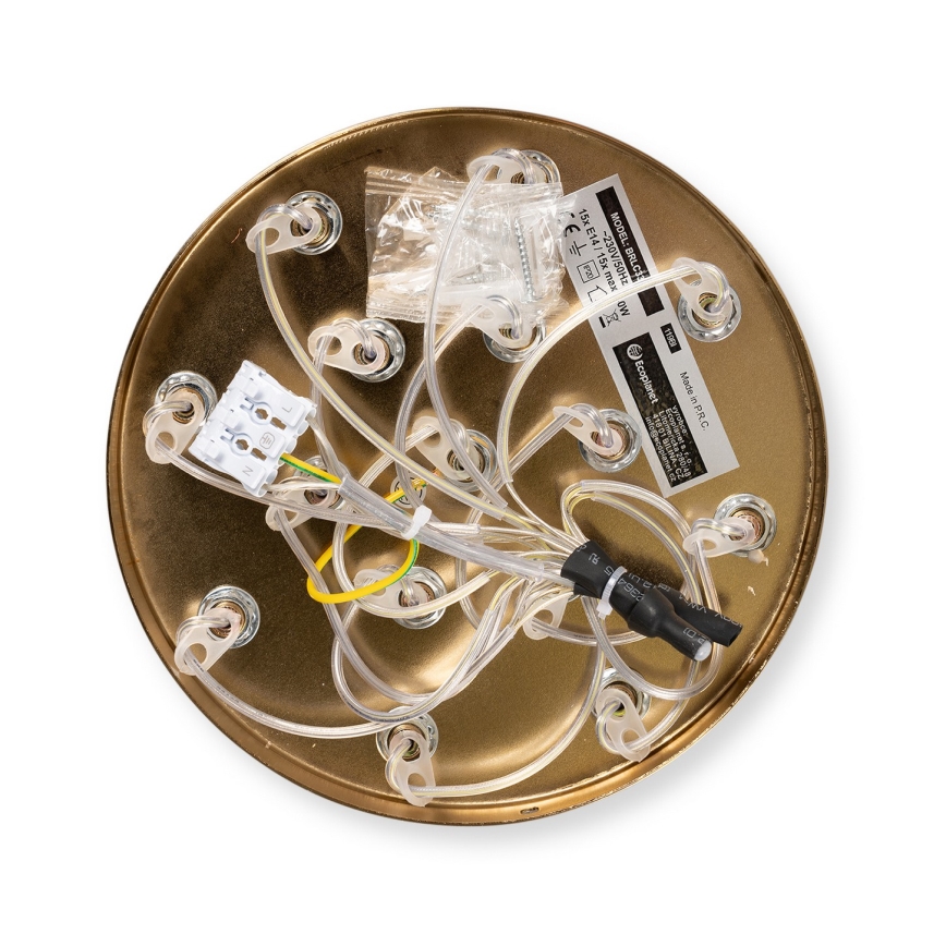 Brilagi - Suspension sur câble GLOBE 15xE14/15W/230V blanche
