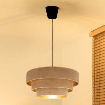 Brilagi - Suspension sur câble LUNETA 1xE27/60W/230V Ø 40 cm beige/doré