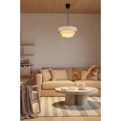Brilagi - Suspension sur câble LUNETA 1xE27/60W/230V Ø 40 cm crème/doré