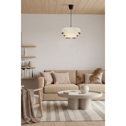 Brilagi - Suspension sur câble LUNETA 1xE27/60W/230V Ø 40 cm crème/doré