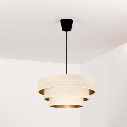 Brilagi - Suspension sur câble LUNETA 1xE27/60W/230V Ø 40 cm crème/doré
