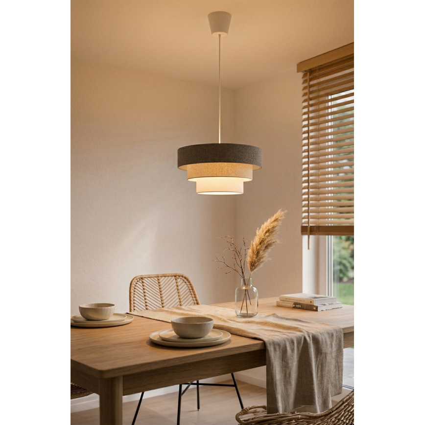 Brilagi - Suspension sur câble LUNETA 1xE27/60W/230V Ø 40 cm gris/crème/blanc