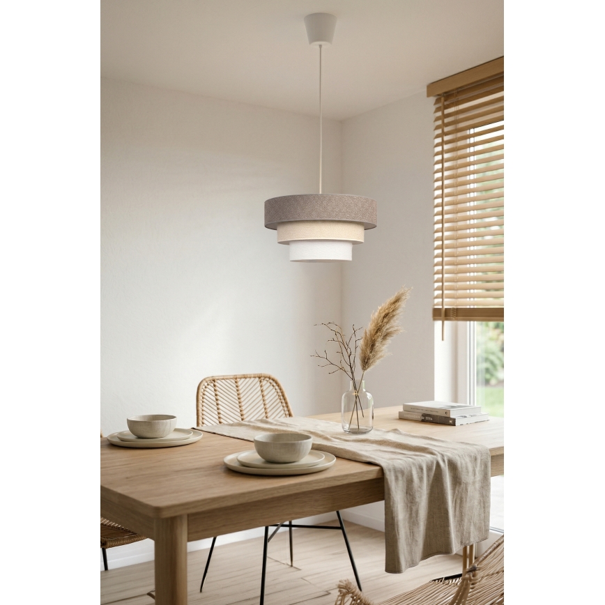 Brilagi - Suspension sur câble LUNETA 1xE27/60W/230V Ø 40 cm gris/crème/blanc