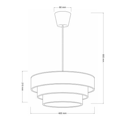 Brilagi - Suspension sur câble LUNETA 1xE27/60W/230V Ø 40 cm gris/crème/blanc