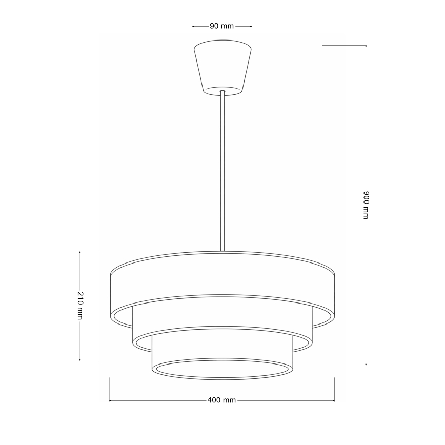Brilagi - Suspension sur câble LUNETA 1xE27/60W/230V Ø 40 cm gris/crème/blanc