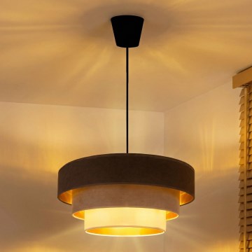 Brilagi - Suspension sur câble LUNETA 1xE27/60W/230V Ø 40 cm marron/beige/crème