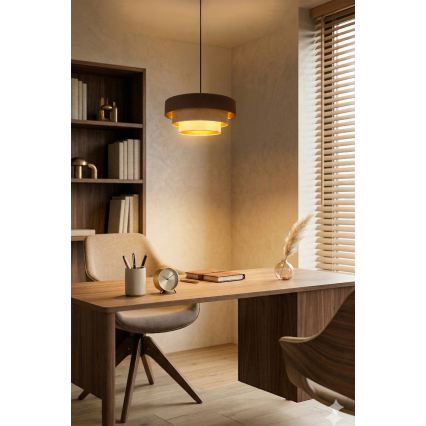 Brilagi - Suspension sur câble LUNETA 1xE27/60W/230V Ø 40 cm marron/beige/crème
