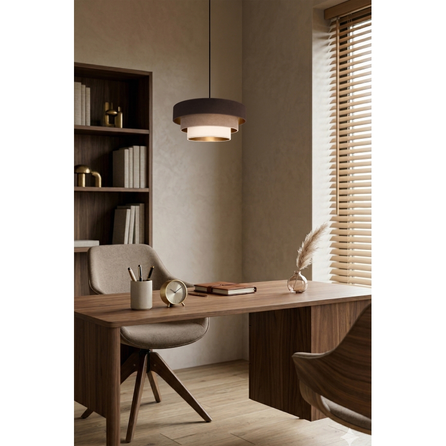 Brilagi - Suspension sur câble LUNETA 1xE27/60W/230V Ø 40 cm marron/beige/crème