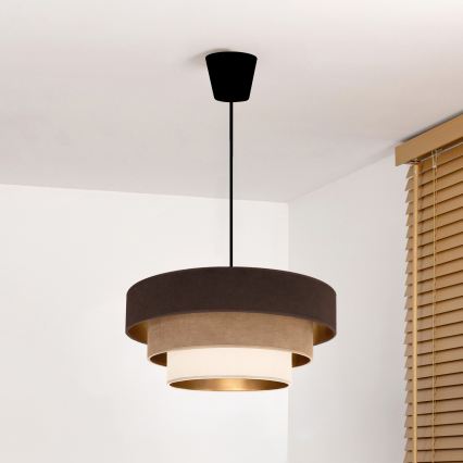 Brilagi - Suspension sur câble LUNETA 1xE27/60W/230V Ø 40 cm marron/beige/crème