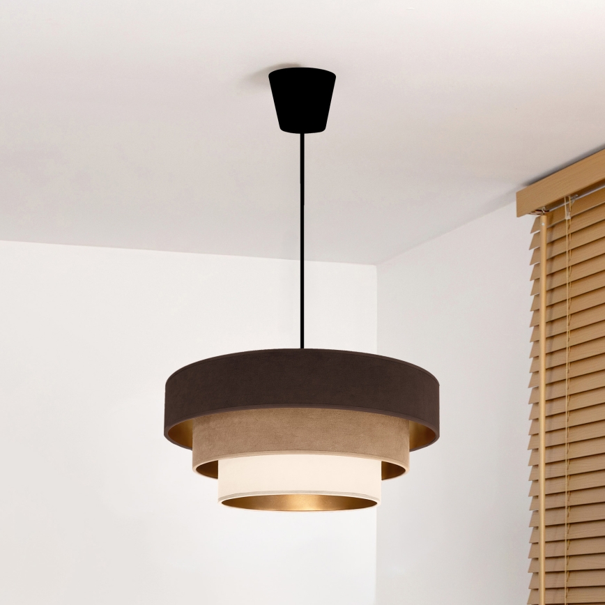 Brilagi - Suspension sur câble LUNETA 1xE27/60W/230V Ø 40 cm marron/beige/crème