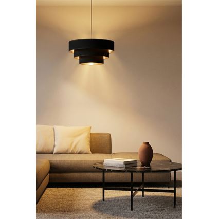 Brilagi - Suspension sur câble LUNETA 1xE27/60W/230V Ø 40 cm noir/doré
