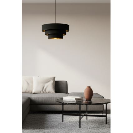 Brilagi - Suspension sur câble LUNETA 1xE27/60W/230V Ø 40 cm noir/doré