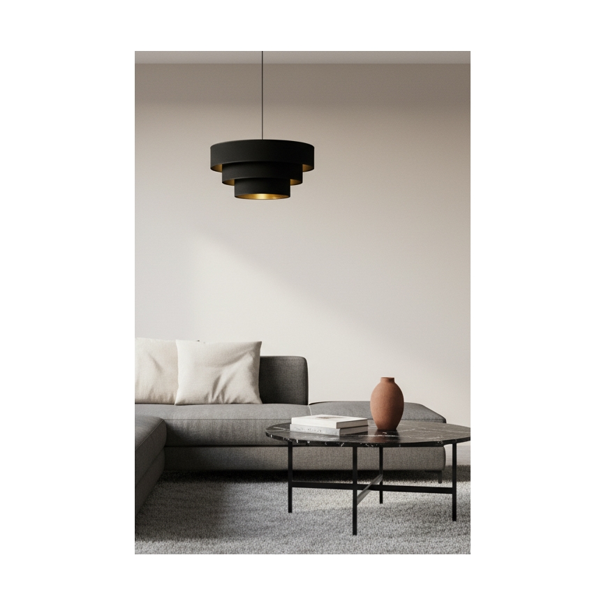 Brilagi - Suspension sur câble LUNETA 1xE27/60W/230V Ø 40 cm noir/doré