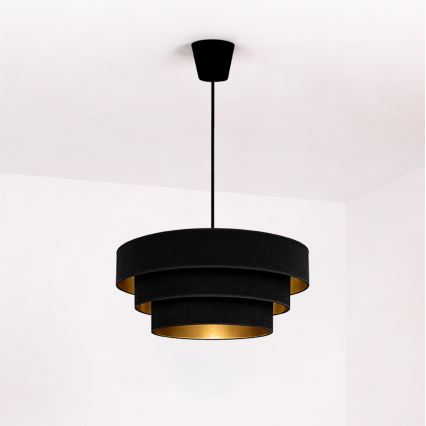 Brilagi - Suspension sur câble LUNETA 1xE27/60W/230V Ø 40 cm noir/doré