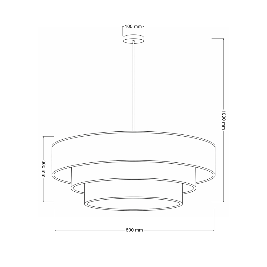 Brilagi - Suspension sur câble LUNETA 3xE27/60W/230V Ø 80 cm crème/doré