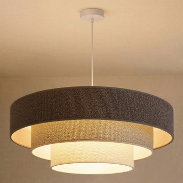 Brilagi - Suspension sur câble LUNETA 3xE27/60W/230V Ø 80 cm gris/crème/blanc