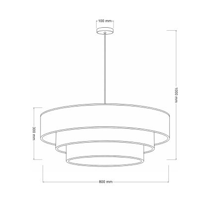 Brilagi - Suspension sur câble LUNETA 3xE27/60W/230V Ø 80 cm gris/crème/blanc