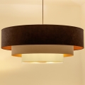 Brilagi - Suspension sur câble LUNETA 3xE27/60W/230V Ø 80 cm marron/beige/crème