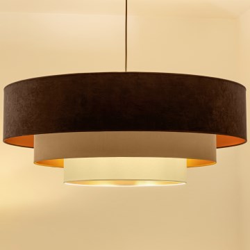 Brilagi - Suspension sur câble LUNETA 3xE27/60W/230V Ø 80 cm marron/beige/crème