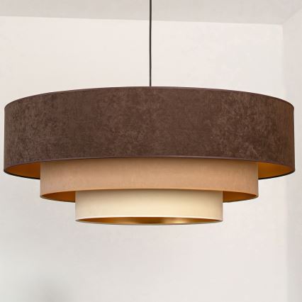 Brilagi - Suspension sur câble LUNETA 3xE27/60W/230V Ø 80 cm marron/beige/crème