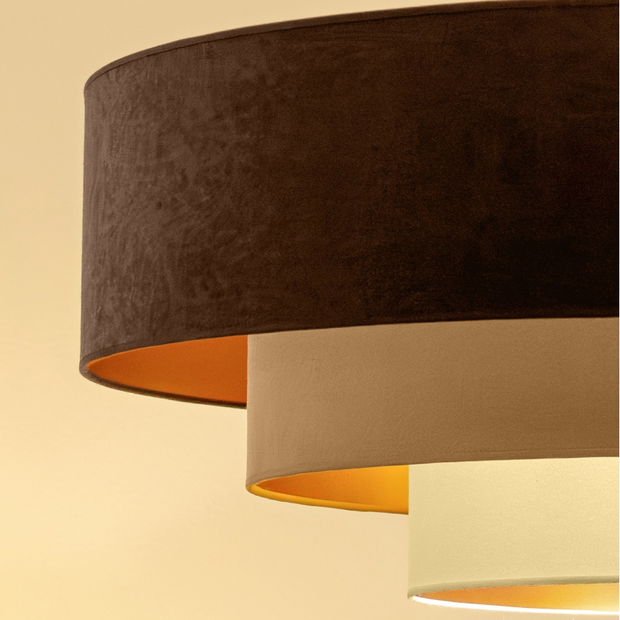 Brilagi - Suspension sur câble LUNETA 3xE27/60W/230V Ø 80 cm marron/beige/crème