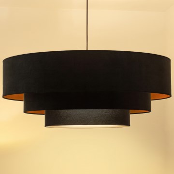 Brilagi - Suspension sur câble LUNETA 3xE27/60W/230V Ø 80 cm noir/doré
