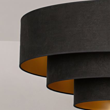 Brilagi - Suspension sur câble LUNETA 3xE27/60W/230V Ø 80 cm noir/doré