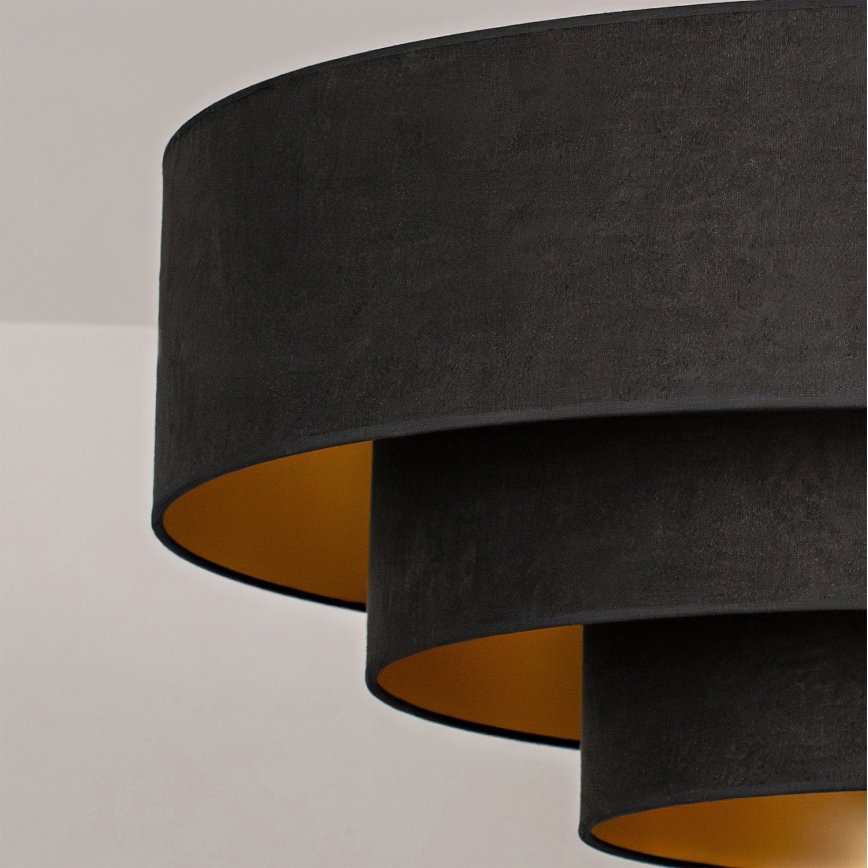 Brilagi - Suspension sur câble LUNETA 3xE27/60W/230V Ø 80 cm noir/doré