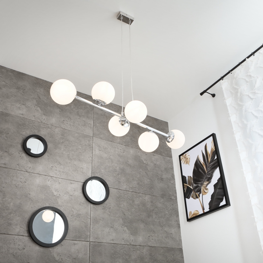 Brilagi - Suspension sur câble MALONY 6xE14/20W/230V chrome brillant