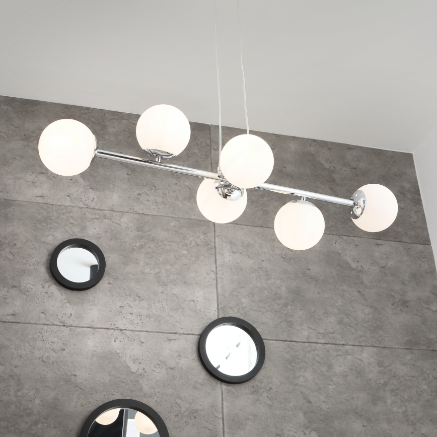 Brilagi - Suspension sur câble MALONY 6xE14/20W/230V chrome brillant