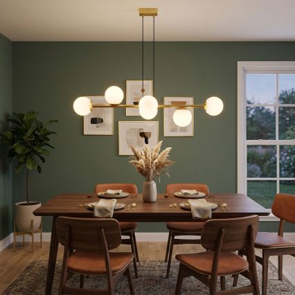 Brilagi - Suspension sur câble MALONY 6xE14/20W/230V dorée