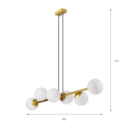 Brilagi - Suspension sur câble MALONY 6xE14/20W/230V dorée