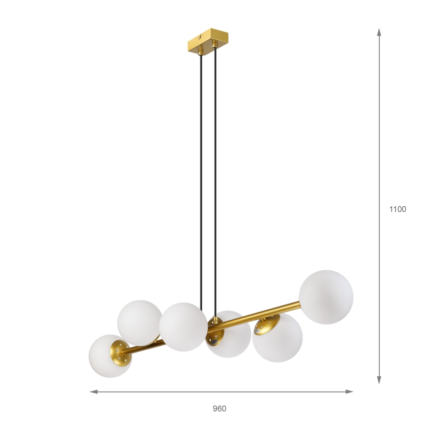 Brilagi - Suspension sur câble MALONY 6xE14/20W/230V dorée