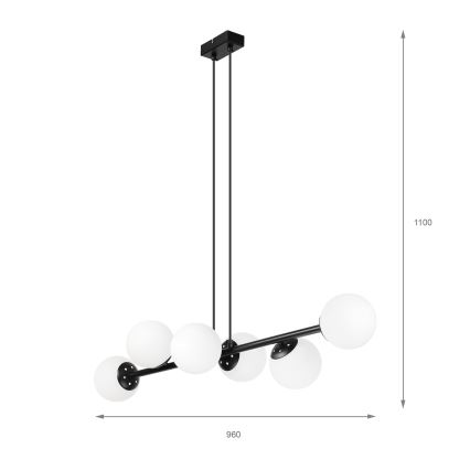 Brilagi - Suspension sur câble MALONY 6xE14/20W/230V noire