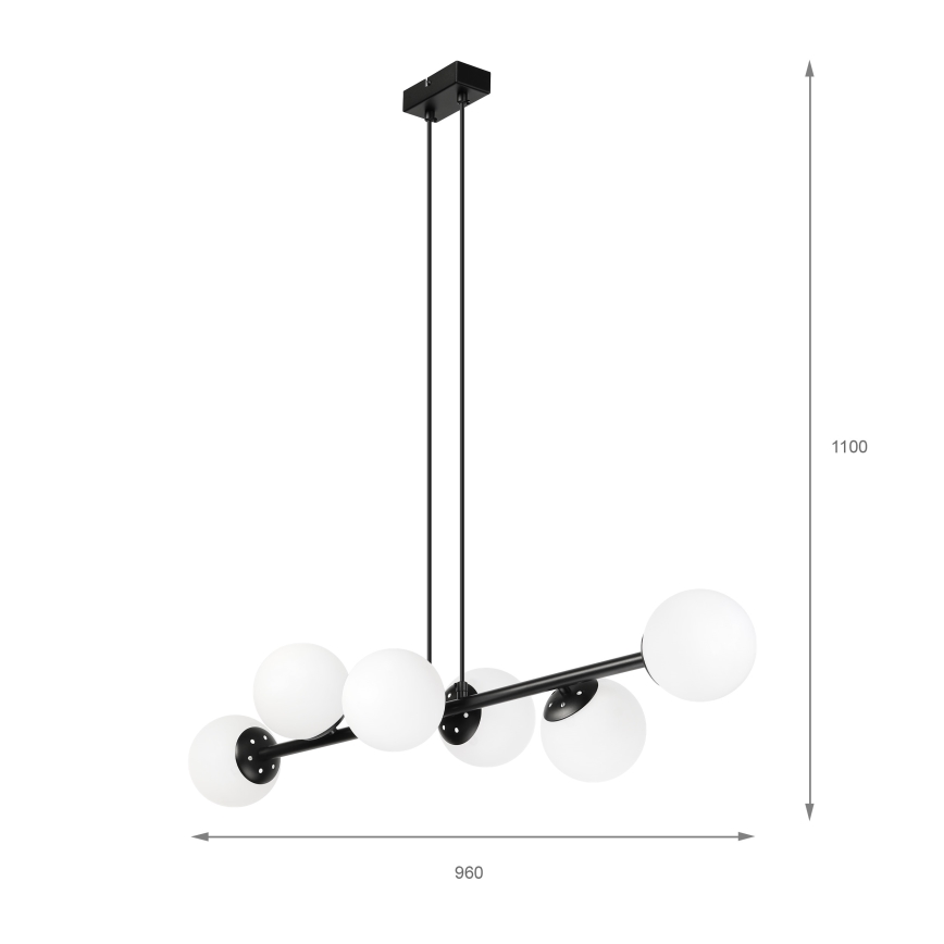 Brilagi - Suspension sur câble MALONY 6xE14/20W/230V noire