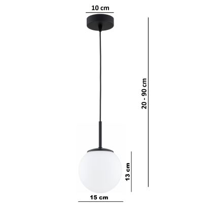 Brilagi - Suspension sur câble MILO 1xE27/60W/230V noire