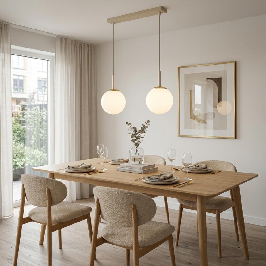 Brilagi - Suspension sur câble MILO 2xE27/60W/230V beige/doré