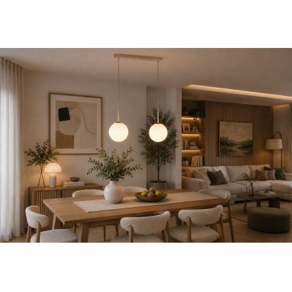 Brilagi - Suspension sur câble MILO 2xE27/60W/230V beige/doré