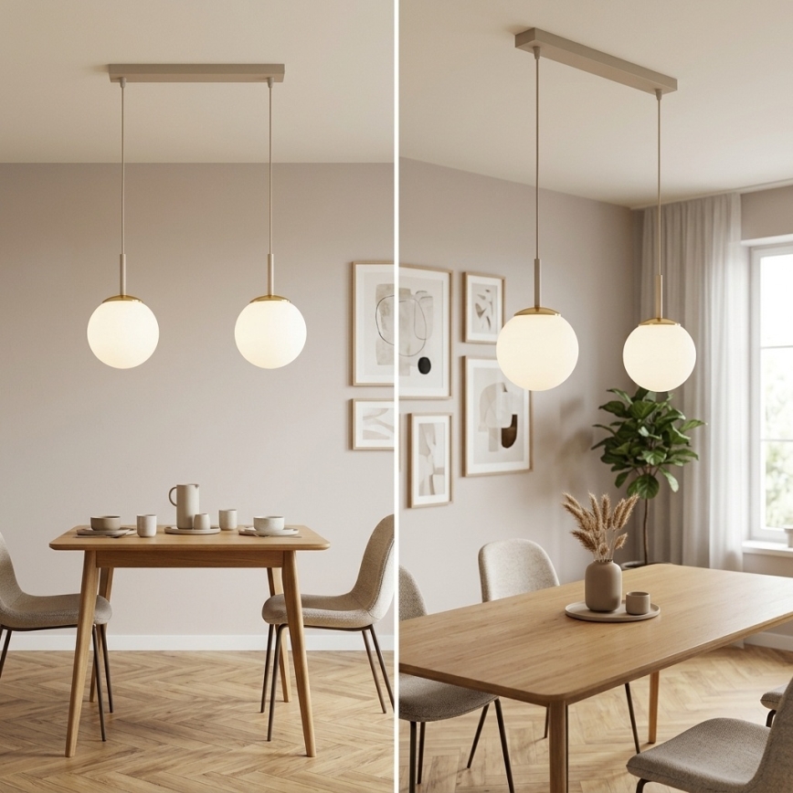 Brilagi - Suspension sur câble MILO 2xE27/60W/230V beige/doré