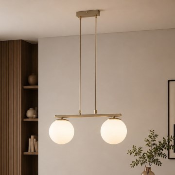 Brilagi - Suspension sur câble MILO 2xE27/60W/230V beige/doré