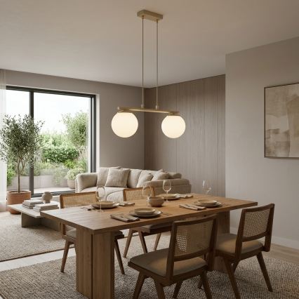 Brilagi - Suspension sur câble MILO 2xE27/60W/230V beige/doré