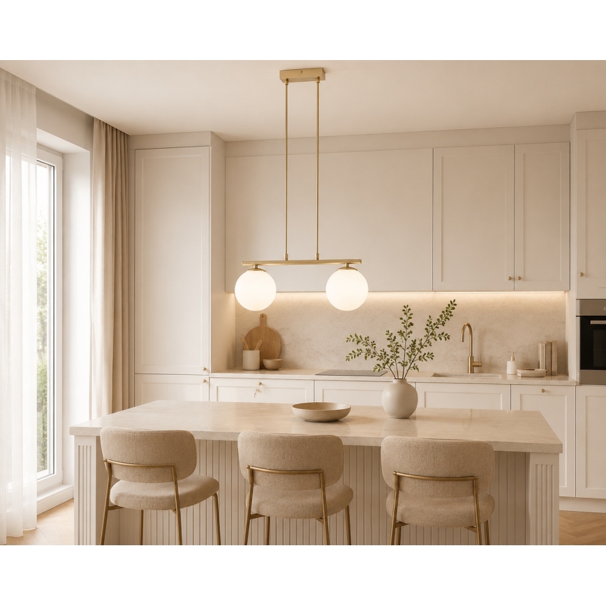 Brilagi - Suspension sur câble MILO 2xE27/60W/230V beige/doré