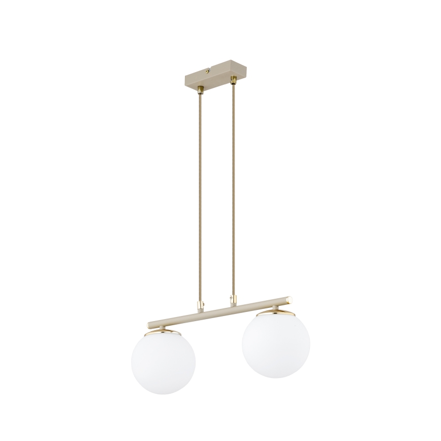 Brilagi - Suspension sur câble MILO 2xE27/60W/230V beige/doré