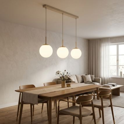 Brilagi - Suspension sur câble MILO 3xE27/60W/230V beige/doré
